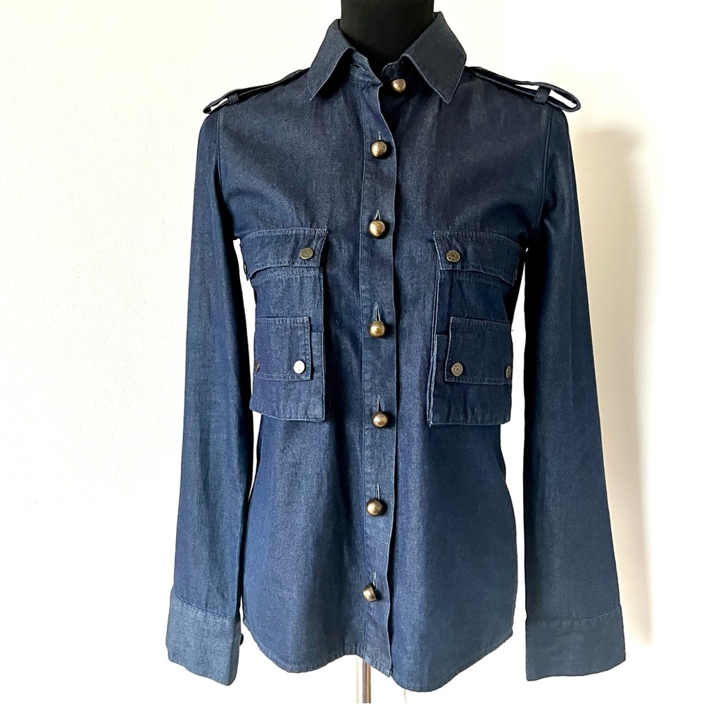 LANVIN x ACNE Rare Collection Vintage Limited Edition Womens Denim Shirt XS/36/2